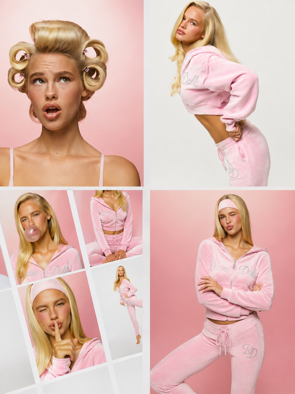 Iconic Velour Tracksuit (Bunny Pink)