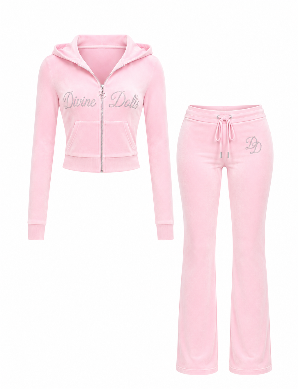 Iconic Velour Tracksuit (Bunny Pink)