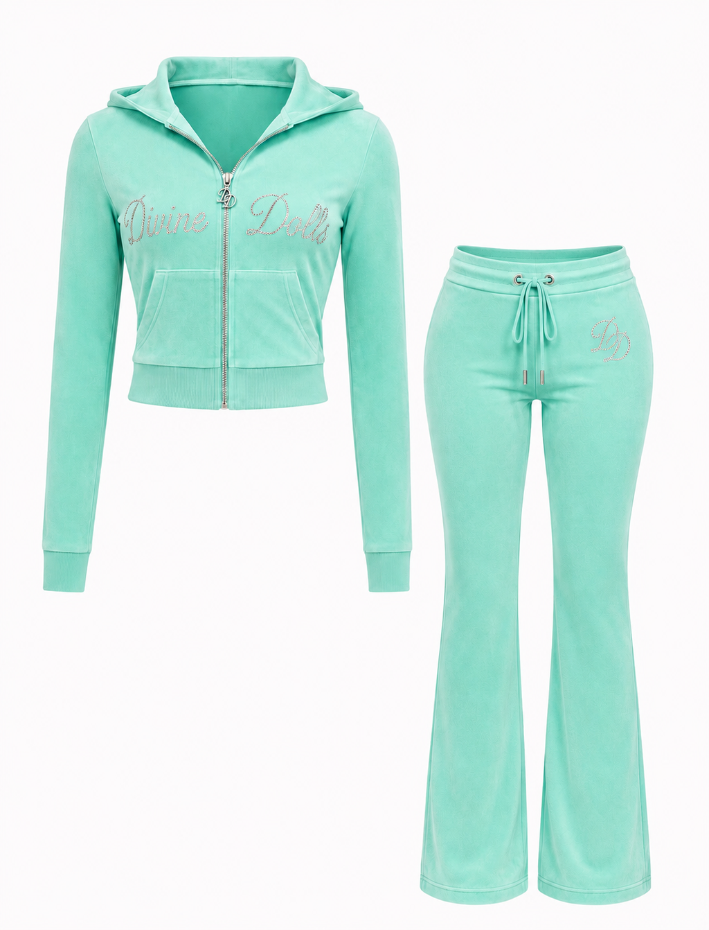 Iconic Velour Tracksuit (Aqua)